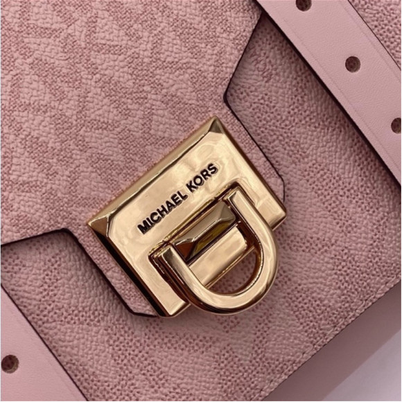 Michael Kors Manhattan Satchel Crossbody Powder Blush Multi - Picture 8 of 16